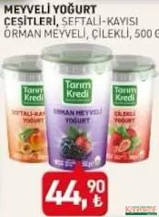 TARIM KREDİ MEYVELİ YOĞURT ÇEŞİTLERİ 500 G fiyat ve kampanya bilgisi